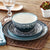 Teal Medallion 12-Piece Dinnerware Set