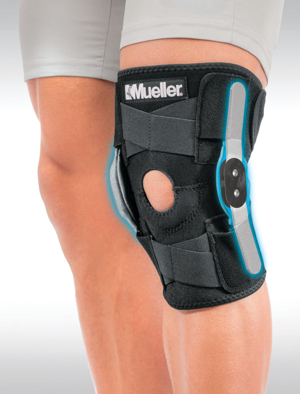 Adjustable Hinged Knee Brace, Black, One Size Fits Most