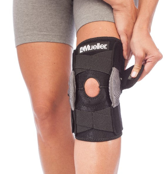 Adjustable Hinged Knee Brace, Black, One Size Fits Most